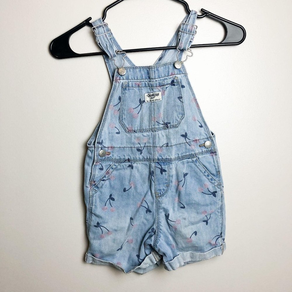 OshKosh B'gosh Chery Print Denim Overalls 5T Girls